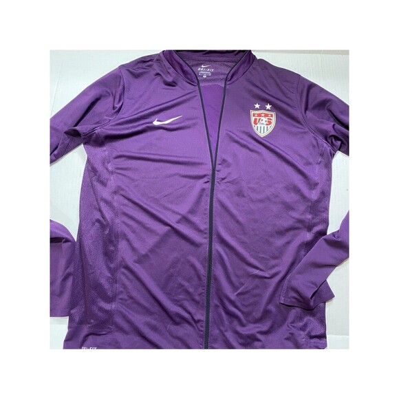Nike Dri Fit Soccer Jersey Women XL Purple Mesh USA National Team Semi Sheer - Picture 1 of 8
